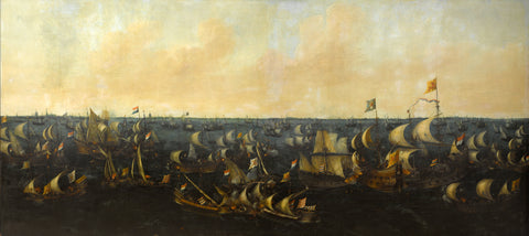 Naval Battle on the IJsselmeer, 6 October 1573: Episode from the Eighty Years' War, Abraham de Verwer, 1621 Canvas Print