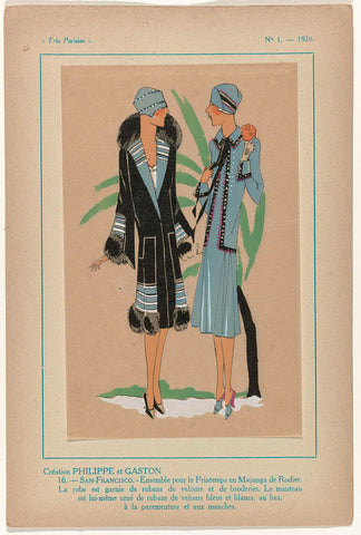 Très Parisien, 1926, No.  1, Pl. 16: Creation PHILIPPE and GASTON - SAN-FRANCISCO, G-P. Joumard, 1926 Canvas Print