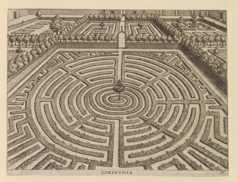 Garden with a ground floor in the form of a spiral, anonymous, c. 1600 - c. 1601 Canvas Print