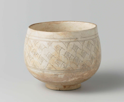 Bowl with an incised lozenge decoration, anonymous, anonymous, , c. 1100 - c. 1149 Canvas Print