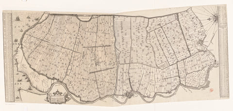 Polder map of Eemland (lower part), anonymous, 1710 Canvas Print