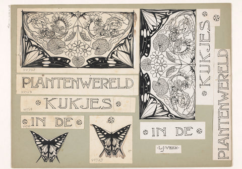 Band design and illustrations for: Emilie C. Knappert, Kijkjes in de plantenwereld, 1893, Willem Wenckebach, in or before 1893 Canvas Print