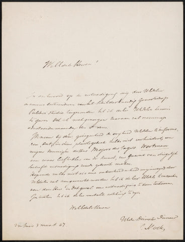 Letter to Lambertus Hardenburg and Jan Weissenbruch, commissioners of the art review in Pulchri Studio, Johannes Mock, 1847 Canvas Print