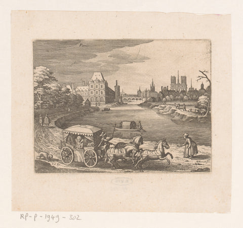 View of Paris, Matthäus Merian (I), 1603 - 1650 Canvas Print