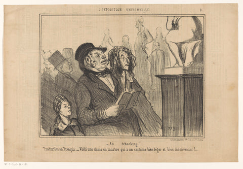 Prudish English family at the World's Fair of 1855, Honoré Daumier, 1855 Canvas Print