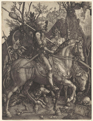 Knight, Death and Devil, Johannes Wierix, 1564 Canvas Print