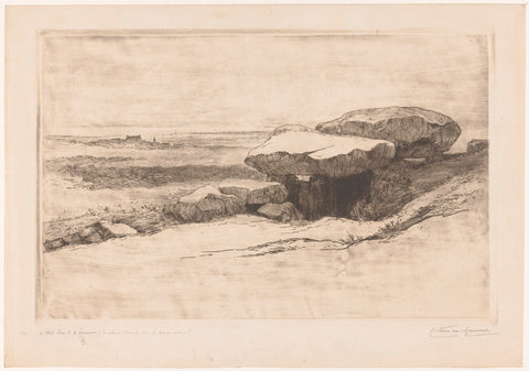 Dolmen of Rondossec on the coast near Plouharnel, Carel Nicolaas Storm van 's-Gravesande, 1851 - 1887 Canvas Print