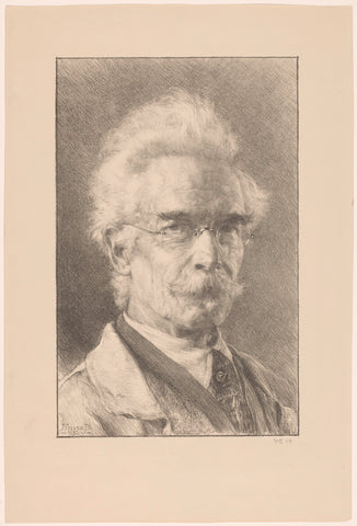 Self-portrait, Jan Visser (1856-1938), 1930 Canvas Print