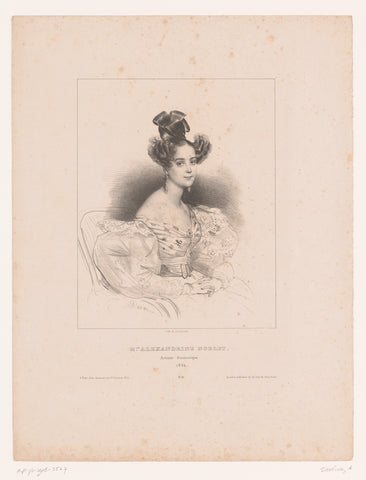 Portrait of Alexandrine Noblet, Achille Devéria, 1832 Canvas Print