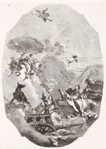 Triomf van Mars, Lorenzo Baldissera Tiepolo, 1757 - 1761 Canvas Print