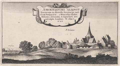 Landscape near Strasbourg, Wenceslaus Hollar, 1643 - 1644 Canvas Print