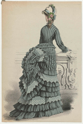 Lady with balustrade, 1874, No. 59, anonymous, 1874 Canvas Print