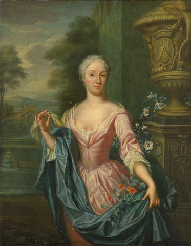 Portrait of Claudine van Royen (born 1712), Wife of Pieter Teding van Berkhout, Hieronymus van der Mij, 1757 Canvas Print