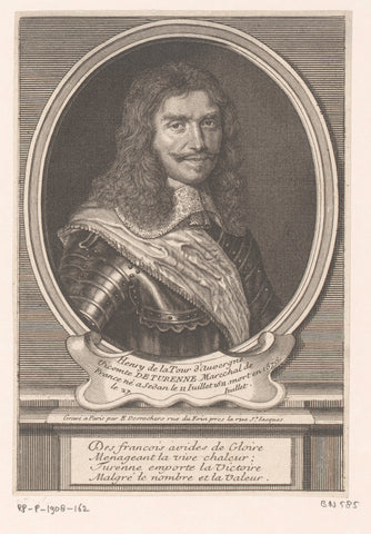 Portret van Henri de Latour d'Auvergne, vicomte de Turenne, Etienne Desrochers, c. 1726 Canvas Print