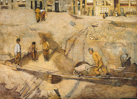 Building Site in Amsterdam, Richard Nicolaüs Roland Holst, 1891 Canvas Print