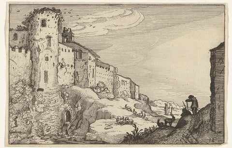 Landscape with Roman ruins, Willem van Nieulandt (II), 1618 Canvas Print