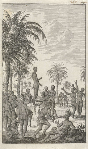 Brazilian ceremony, Jan Luyken, 1681 Canvas Print