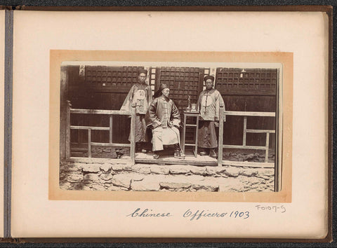 Chinese officers in front of a house in Tibet, D.T. Dalton, 1903 Canvas Print