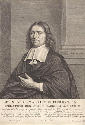 Portrait of Noah Smaltius, Jonas Suyderhoef, 1668 Canvas Print