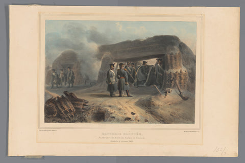 Buried cannon, 1832, Denis Auguste Marie Raffet, 1833 Canvas Print