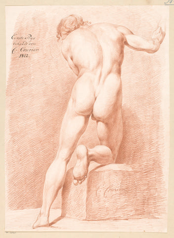 Standing male nude, seen on the back (1st prize 1802), C. Courier, 1802 Canvas Print