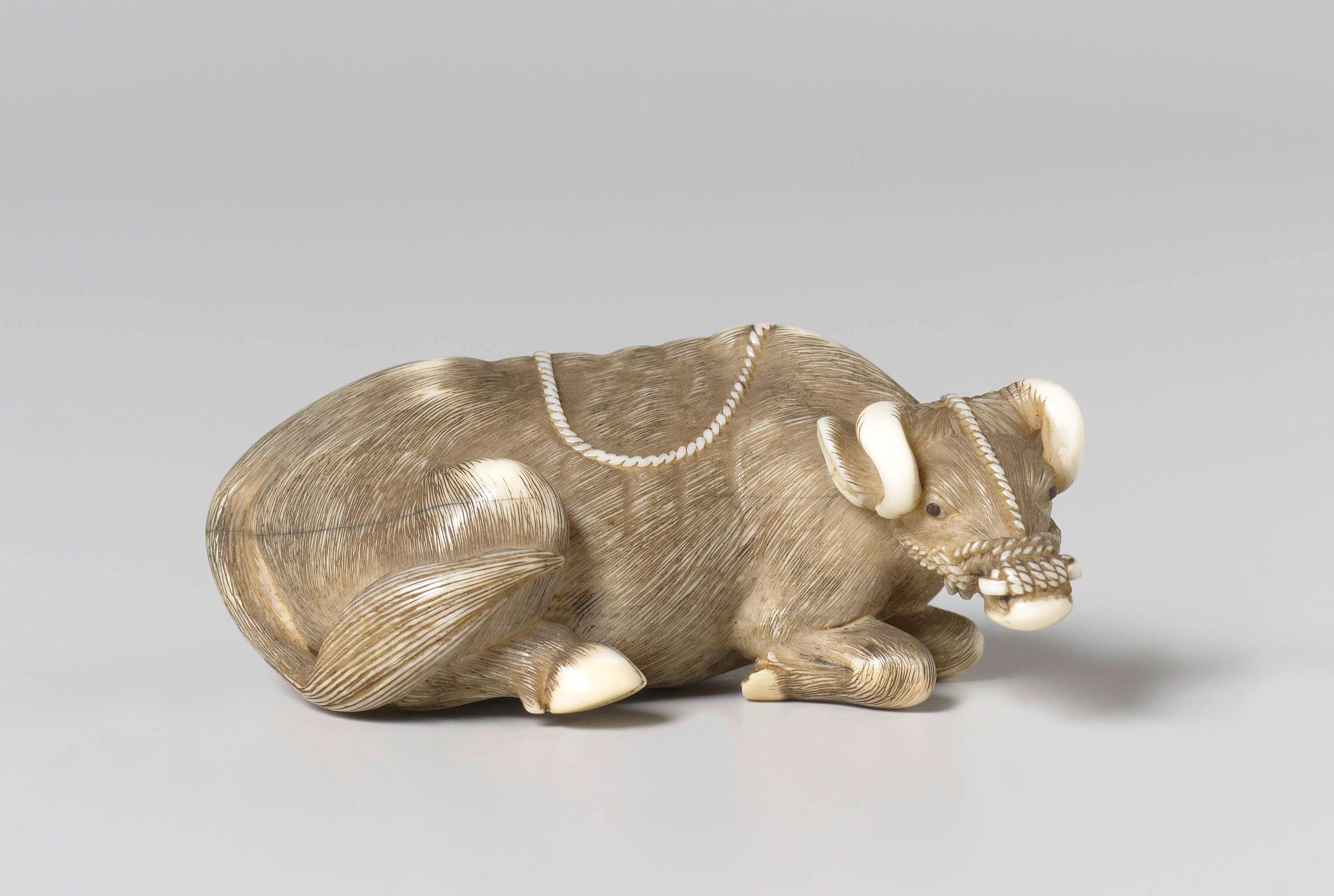 Netsuke depicting a reclining buffalo, , 1700 | CanvasPrints.com