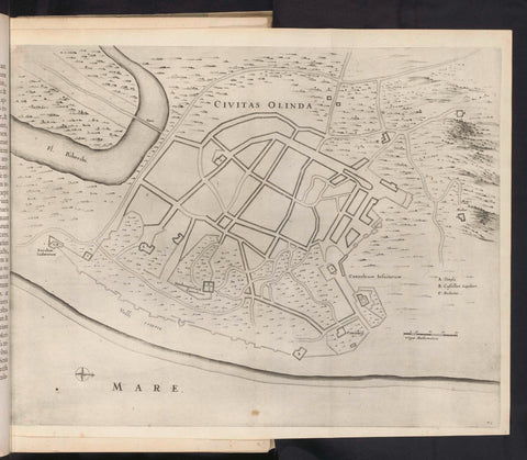 Map of Olinda, c. 1637, Jan van Brosterhuyzen, 1645 - 1647 Canvas Print