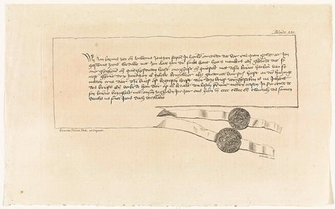 Document with two stamps from 1422, Abraham Isack Polak, 1765 Canvas Print