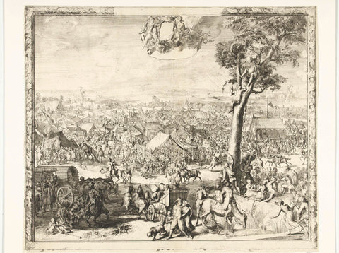 Jaarmarkt in Arnhem, c. 1700, Romeyn de Hooghe, 1698 - 1702 Canvas Print