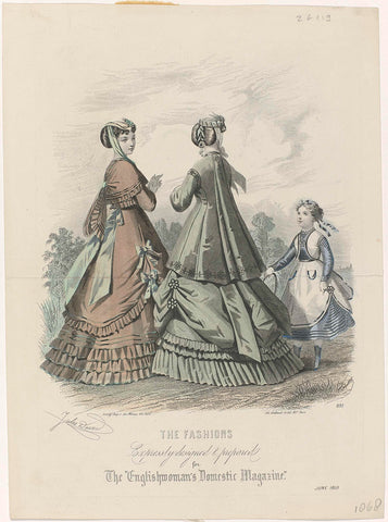 The Englishwoman's Domestic Magazine, June 1868, No. 890 : The Fashions (...), Jean-Baptiste Réville, 1868 Canvas Print