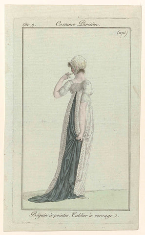 Journal des Dames et des Modes, Costume Parisien, 25 January 1801, Year 9 (275) : Béguin à pointes (...), anonymous, 1801 Canvas Print