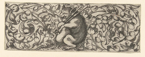 Frisian with leaf vines and in the middle a wild boar, anonymous, 1500 - 1600 Canvas Print