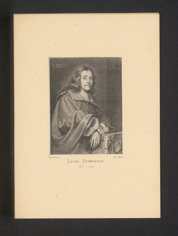 Reproductie van een gravure van een portret van Lucas Faydherbe door Pieter de Jode (II), Joseph Maes, c. 1872 - in or before 1877 Canvas Print