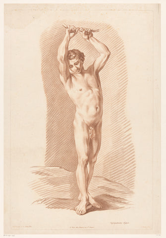 Male nude, Louis Marin Bonnet, 1746 - 1793 Canvas Print