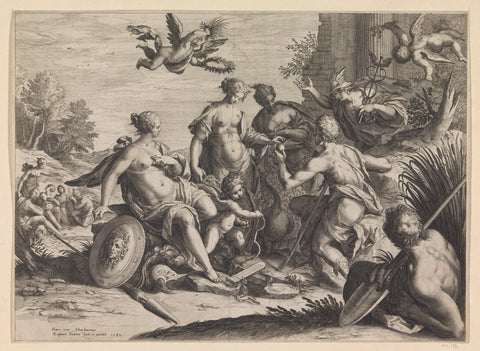 Judgment of Paris, Raphaël Sadeler (I), 1589 Canvas Print