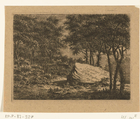 Landscape with trees and large stone, Ernst Willem Jan Bagelaar, 1819 Canvas Print