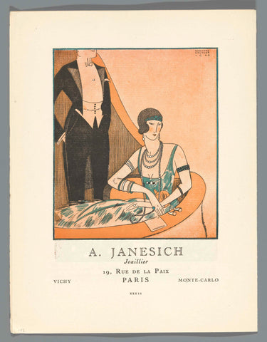 Gazette du Bon Ton, 1920 - No. 4, p. XXX: advertentie A. Janesich, joallier, Edouard Halouze, 1920 Canvas Print