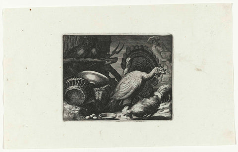 Chickens and turkeys, anonymous, 1611 - 1650 Canvas Print