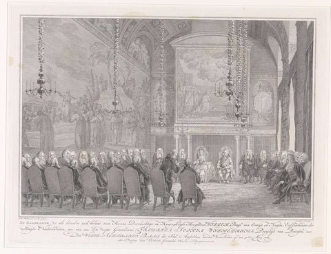 William V and Wilhelmina of Prussia received by the council, 1768, Reinier Vinkeles (I), 1769 - 1773 Canvas Print