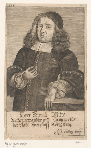 Portrait of Heinrich Witte, Johann Georg Hellwig, 1694 Canvas Print