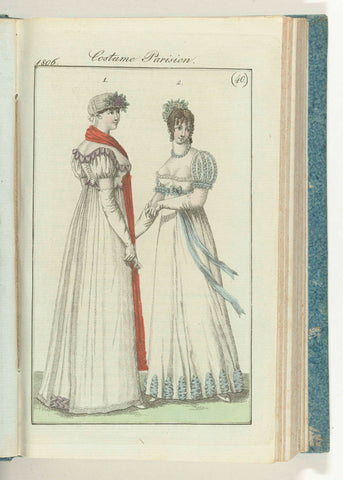 Journal des Dames et des Modes, editie Frankfurt 1 October 1806, Costume Parisien (40), anonymous, 1806 Canvas Print