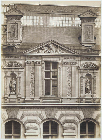 West façade at the Cour Visconti of the Palais du Louvre, Édouard Denis Baldus, c. 1857 Canvas Print