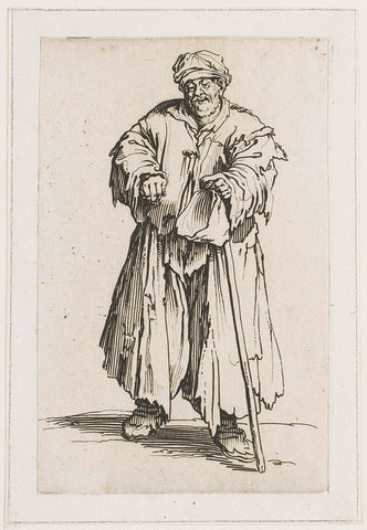 Beggar with a bag and a stick, Jacques Callot, 1622 - 1623 Canvas Print