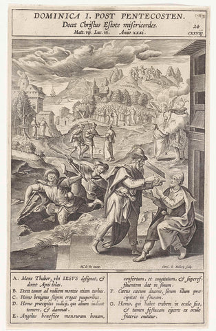 Similarity of the splinter and the beam and similarity of the blind person who leads the blind, Wierix (rejected attribution), 1593 Canvas Print