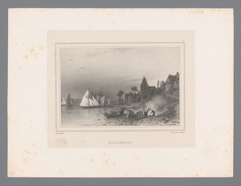 View of Quillebeuf-sur-Seine, Isodore-Laurent Deroy, 1829 - 1831 Canvas Print