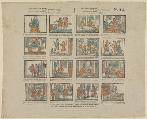 Deez's prints, sweet children, are not suitable for joy, / But to educate you on the narrow path of virtue. / By loathing the vice that leads us / To the ysselykste disasters, in tyd and eternity, Johan Noman & Son, 1830 - 1892 Canvas Print