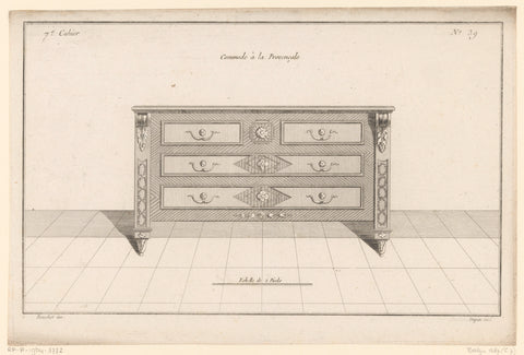 Chest of drawers with leaf and floral motifs, Nicolas Dupin, 1772 - 1779 Canvas Print