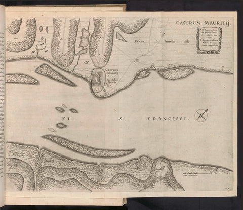 Map with fort Maurits, c. 1637, Jan van Brosterhuyzen, 1645 - 1647 Canvas Print