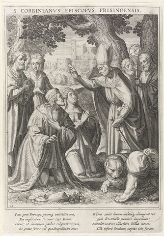 De heilige Corbinianus beveelt hertog Grimoald zijn vrouw te verlaten, Raphaël Sadeler (I), 1615 Canvas Print