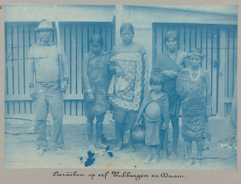 Surinamese Caribbean on the yard of Tubbergen and Daam, Hendrik Doijer (attributed to), 1906 - 1913 Canvas Print